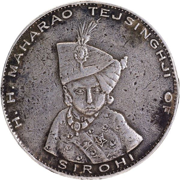 1946 Silver Medal of  Maharao Tej Singh Ji of Sirohi state.