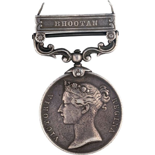 Very Rare Victoria Queen Indian General Service Medal of Bhutan.