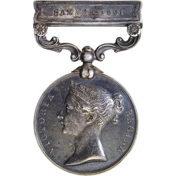 Very Rare Victoria Queen Indian General Service Medal of Samana 1891.