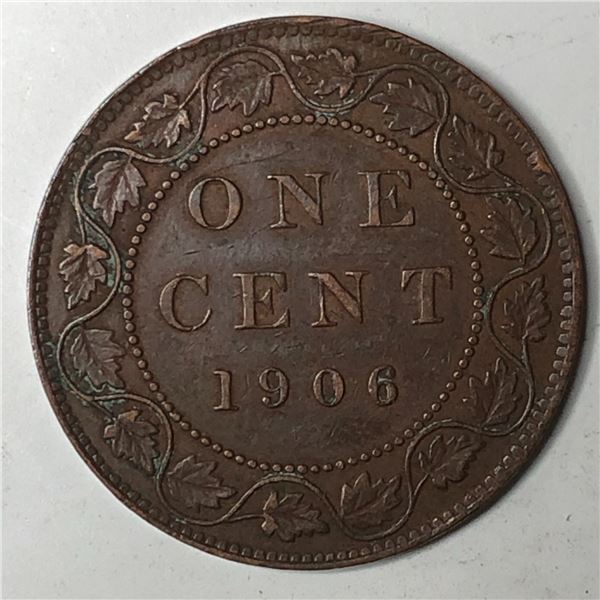 Canadian Large Cent 1906 EF++