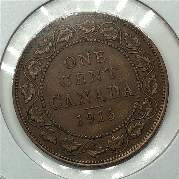 Canadian Large Cent 1915 VF++