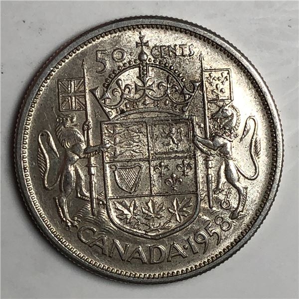 1958 Queen Elizabeth 50 Cents