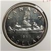 Image 1 : 1955 Queen Elizabeth II Canadian Silver Dollar UNC FWL