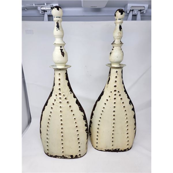 A Pair Of Tin Décor Accent Pieces