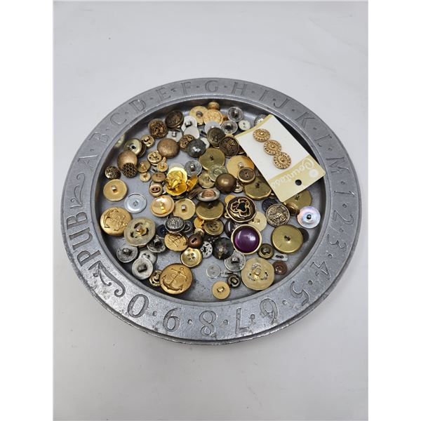 Tray Of Vintage Buttons