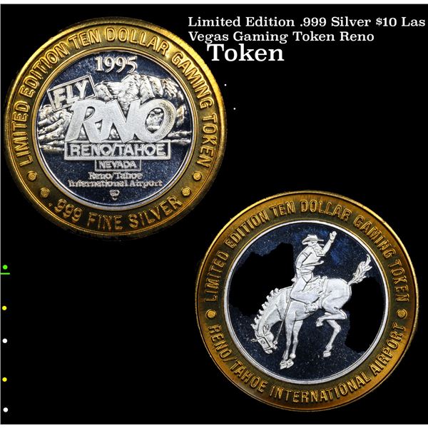 Limited Edition .999 Silver $10 Las Vegas Gaming Token Reno