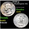 Image 1 : 1946-p Washington Quarter 25c Grades GEM Unc