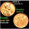 Image 1 : 1958-d Lincoln Cent 1c Grades GEM++ Unc RD
