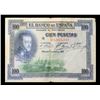 Image 2 : 1925 Spain 100 Pesetas Note P# 69C Grades vf+