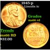 Image 1 : 1945-p Lincoln Cent 1c Grades GEM+ Unc RD