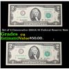 Image 1 : Set of 2 Concecutive 2003A $2 Federal Reserve Note Grades CU