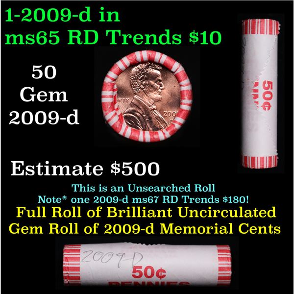 Shotgun Lincoln 1c roll, 2009-d 50 pcs String & Son Wrapper.