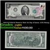 Image 1 : 1976 $2 Federal Reserve Note 1st Day of Issue, with Stamp Grades Gem CU