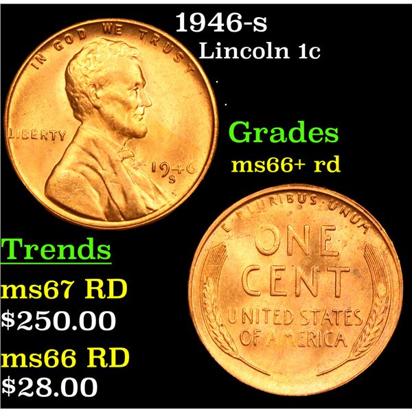 1946-s Lincoln Cent 1c Grades GEM++ RD
