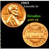 Image 1 : Proof 1963 Lincoln Cent 1c Grades Gem++ Proof Red
