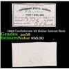 Image 1 : 1864 Confederate 20 Dollar Intrest Note Grades Choice AU/BU Slider
