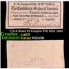 Image 1 : C.S.A. Loan Interest Note $3 Coupon Feb 20th 1863 Grades Select CU