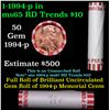Image 1 : Shotgun Lincoln 1c roll, 1994-p 50 pcs Bank Wrapper.
