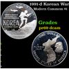 Image 1 : Proof 1991-d Korean War Modern Commem Dollar $1 Grades GEM++ Proof Deep Cameo