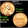 Image 1 : 1963-d Lincoln Cent 1c Grades GEM+ Unc RD
