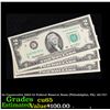 Image 1 : 3x Consecutive 2003 $2 Federal Reserve Notes (Philadelphia, PA), All CU! Grades Gem CU