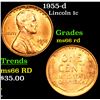 Image 1 : 1955-d Lincoln Cent 1c Grades GEM+ Unc RD