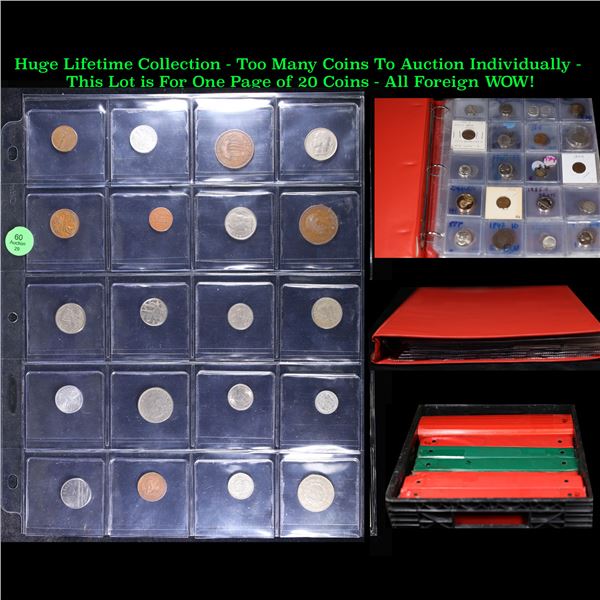 Huge Liifetime Collection - Too Many Coins To Auction Individually - This Lot is For One Page of 20 