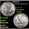 Image 1 : 1942-p Walking Liberty Half Dollar 50c Grades Choice+ Unc