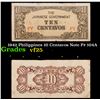 Image 1 : 1942 Philippines 10 Centavos Note P# 104A Grades vf+