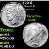 Image 1 : 1922-d Peace Dollar $1 Grades Select+ Unc