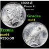 Image 1 : 1922-d Peace Dollar $1 Grades Choice Unc