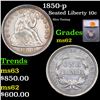 Image 1 : 1850-p Seated Liberty Dime 10c Graded ms62 By SEGS
