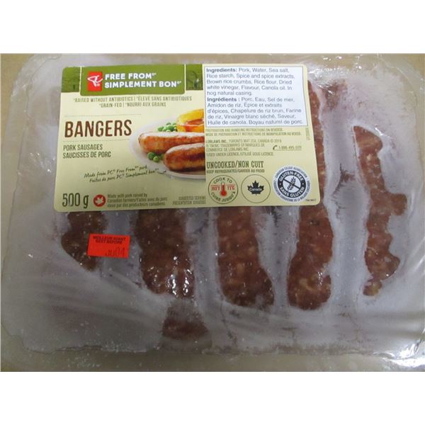SHELF PULLS (AS IS):  BANGERS SAUSAGES (500G) - PER PACKAGE