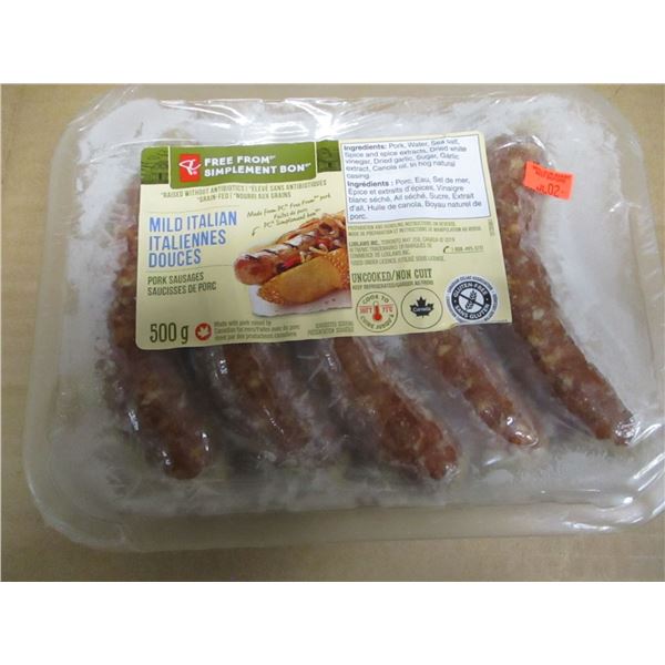 SHELF PULLS (AS IS):  MILD ITALIAN SAUSAGE (500 G) - PER PACKAGE