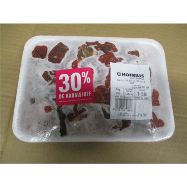 SHELF PULLS (AS IS):  BONELESS STEW BEEF (APPROX. $10.88)