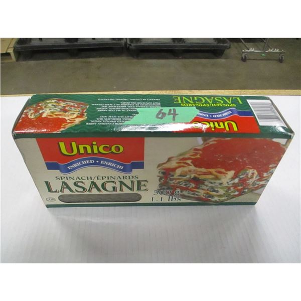 SHELF PULLS (AS IS);  SPINACH LASAGNA (500 G) - BOX