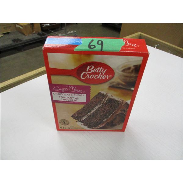 SHELF PULLS (AS IS):  BETTY CROCKER CHOCOLATE FUDGE CAKE MIX - BOX