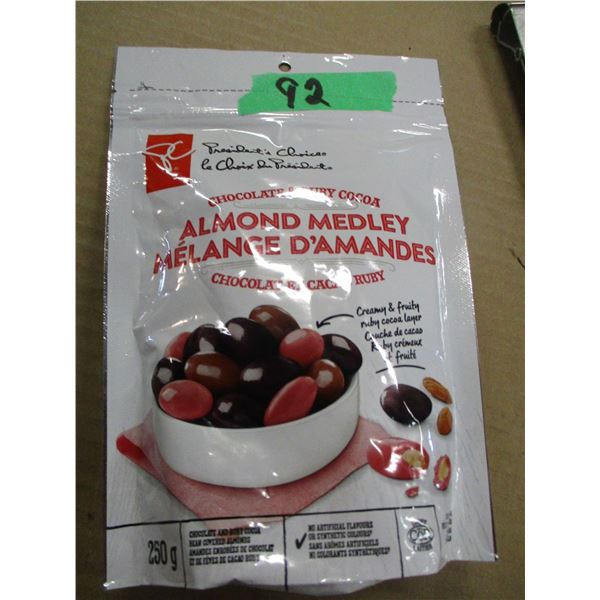 SHELF PULLS (AS IS):  ALMOND MEDLEY  CHOCOLATE & COCOA (250G) - PER BAG