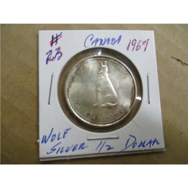 1967 WOLF CANADA SILVER HALF DOLLAR