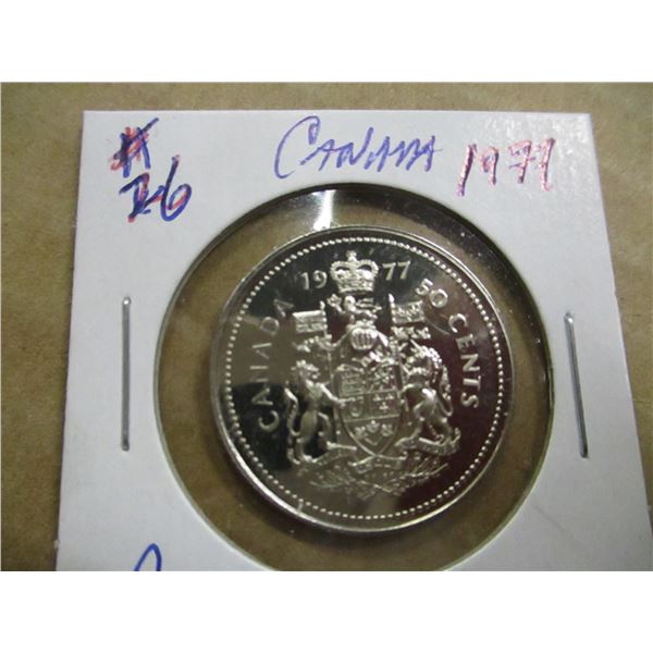 1977 PROOF CAMEO CANADA HALF DOLLAR