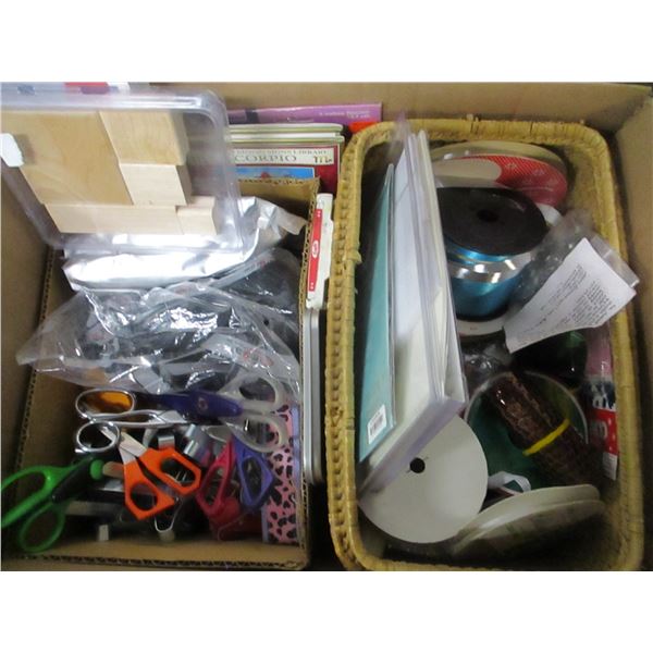 BOX C/W SCISSORS & CRAFT SUPPLIES