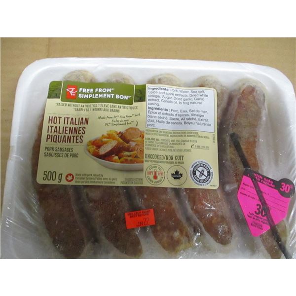 SHELF PULLS (AS IS):  HOT ITALIAN PORK SAUSAGE (500G)