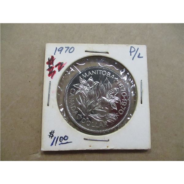 1970 PROOF/CAMEO MANITOBA DOLLAR