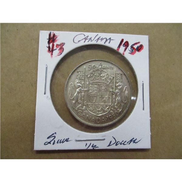 1950 CANADA SILVER HALF DOLLAR