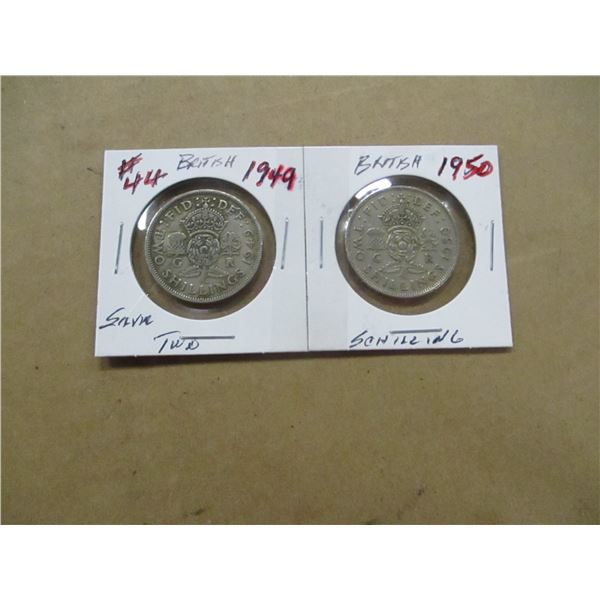 1949 - 1950 SILVER TWO SCHILLINGS