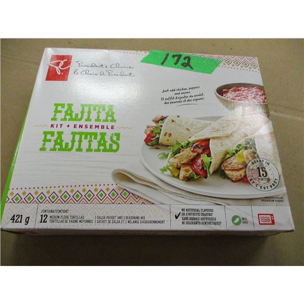 SHELF PULLS (AS IS):  FAJITA KIT (12 PIECE) - BOX