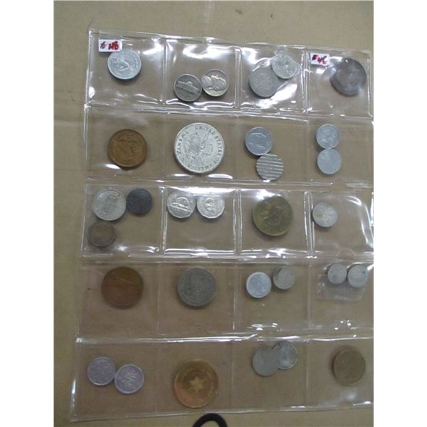 STOCK SHEET OF OVER 20 WORLD COLLECTIBLE COINS