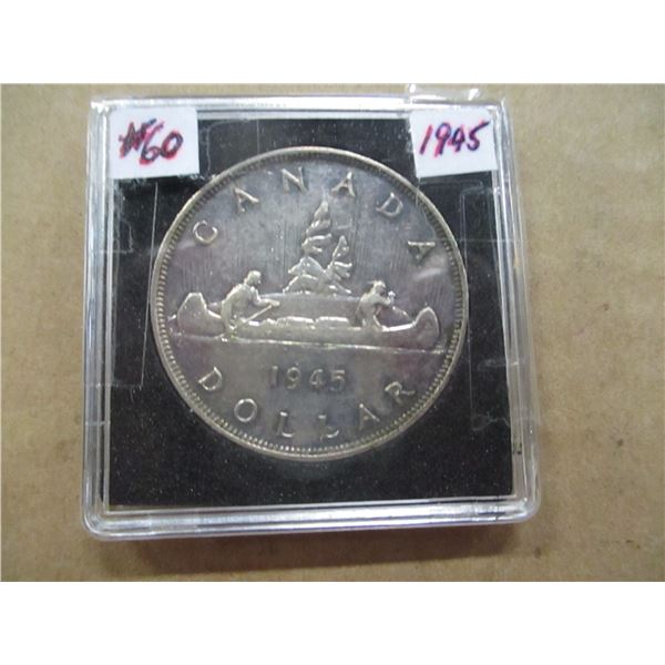 1945 AU SCARCE/KEY DATE CANADA SILVER DOLLAR