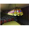 Image 2 : Custom Stained Glass Pool Table Light 51'' x 9 1/2'' -Sits on a Fluorescent