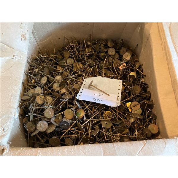 Large Box of 2 1/2 '' Nails with 1'' Washer Heads